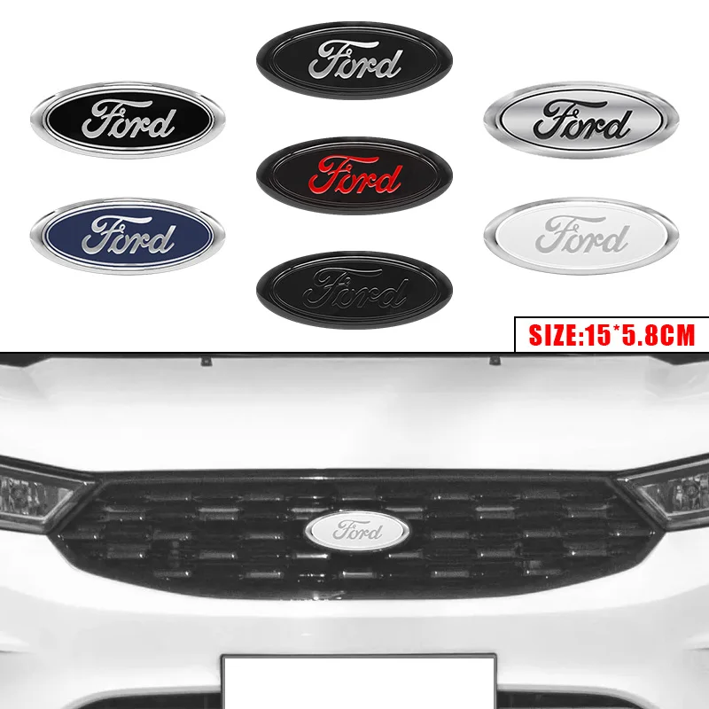 Logo Ford pour calandre avant, emblème de capot, autocollant bleu, accessoires auto pour Focus mk2 mk3 Fiesta F150 F250 Ranger Mondeo mk4