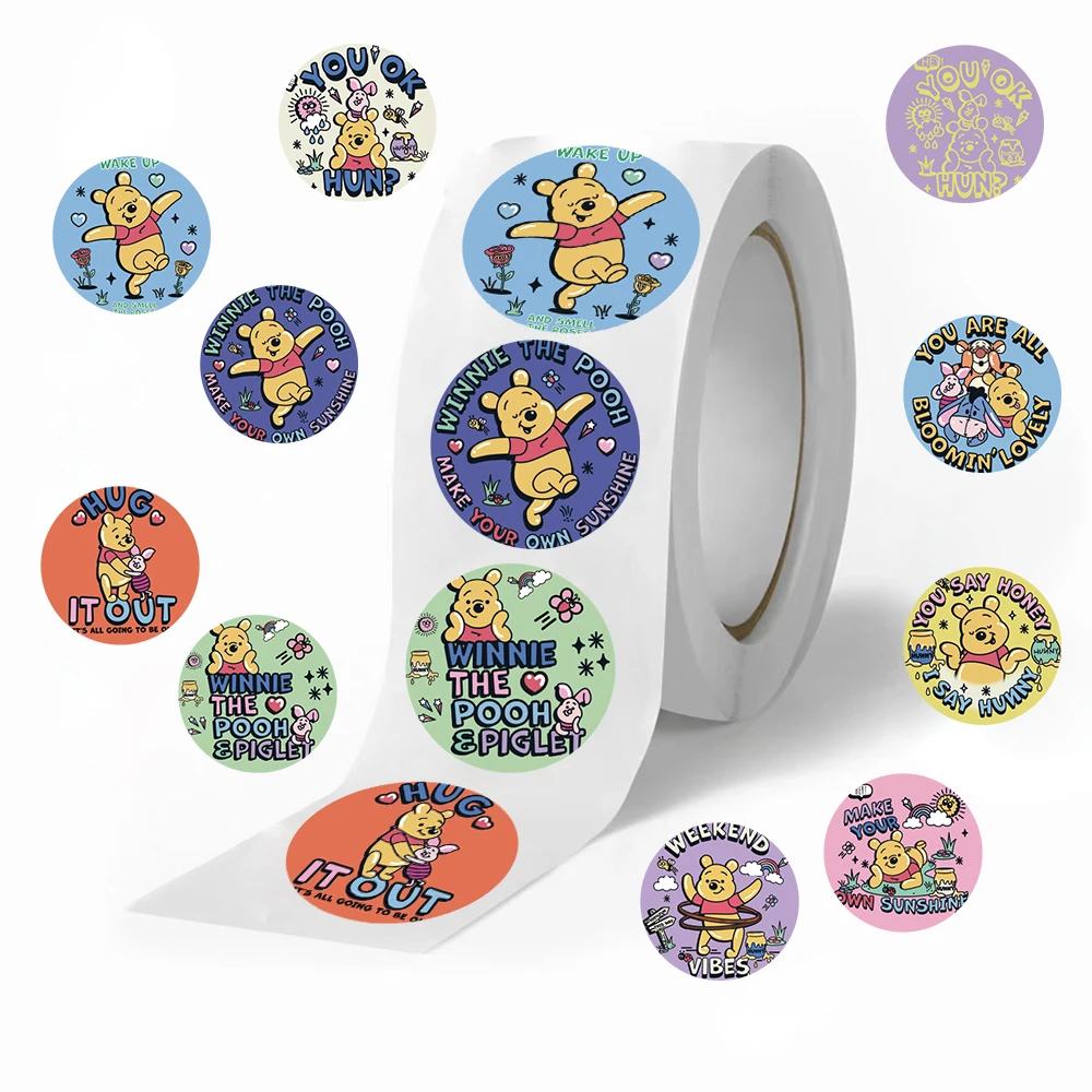 ديزني 500 قطعة بوه الدب لفة ملصق مذكرات الكمبيوتر المحمول الأمتعة سكيت الكرتون ملصق متعة الكلاسيكية هدية الديكور