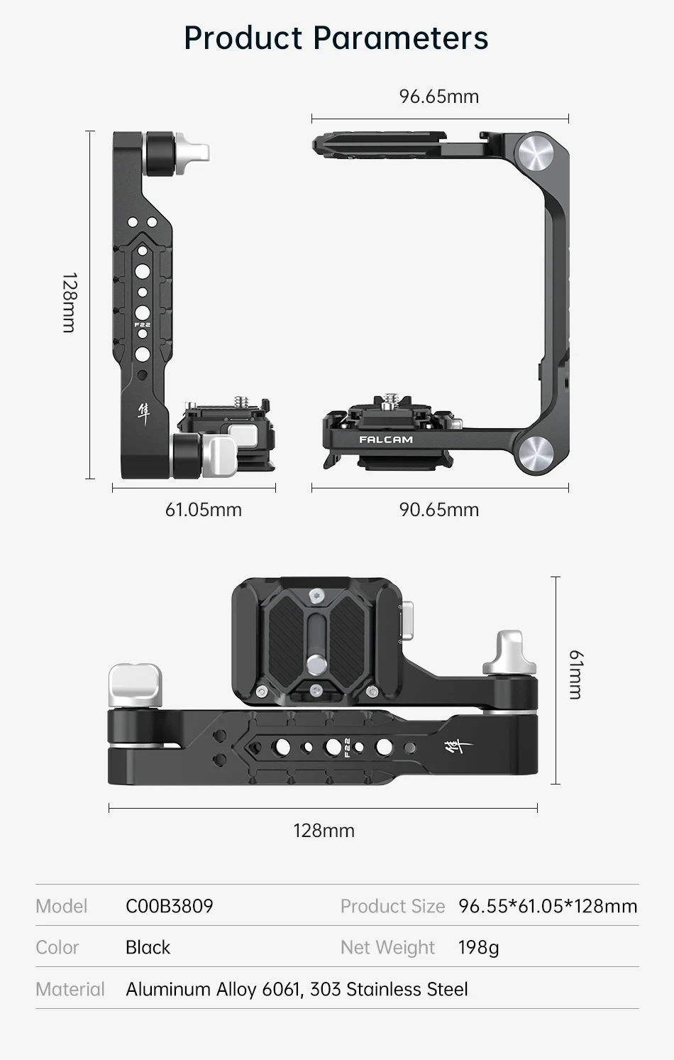 Ulanzi f22 & f38 & f50 Schnellverschluss-Halbkäfig-Kit für starke Expansion für Sony Fujifilm Lumix Canon Nikon Sigma Olympus – Detail 14