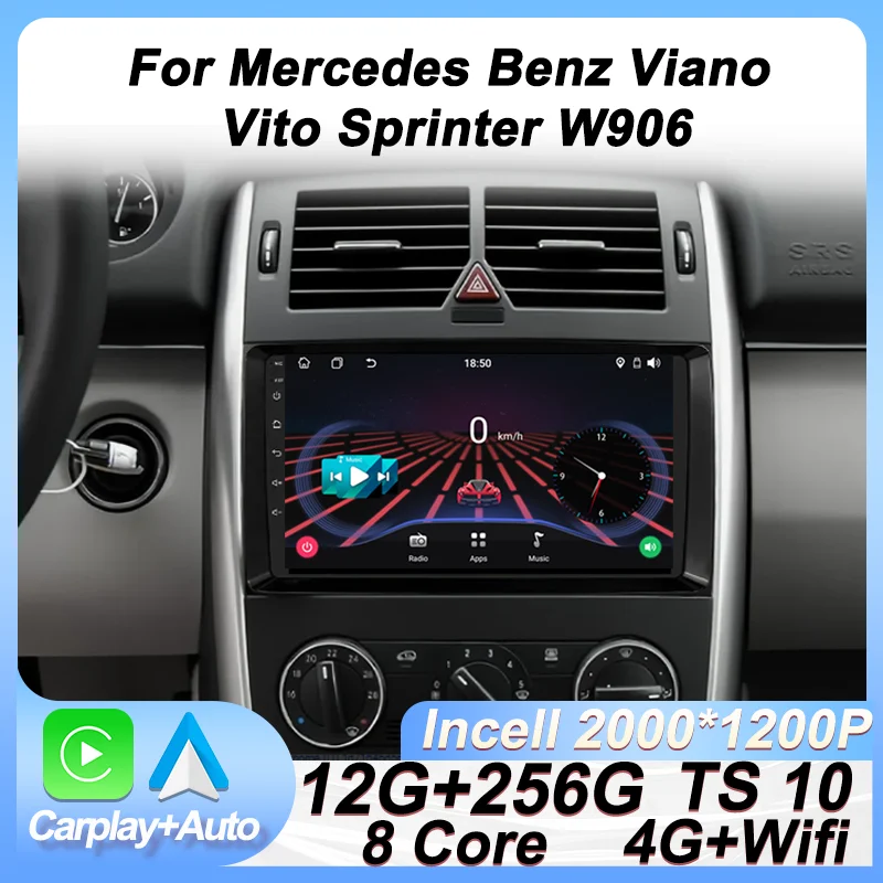 

Car Radio Player Android For Mercedes Benz Viano Vito W639 B200 W169 W245 Sprinter W906 Touch Screen Navigation GPS Bluetooth