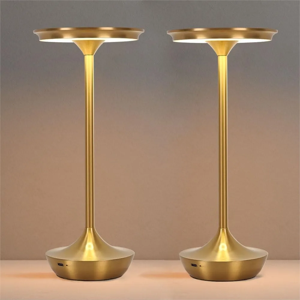 

Cordless Rechargeable Table Lamp Set of 2, 6000mAh Battery Operated LED Touch Dimmable Lights for Bedroom Patio Dining