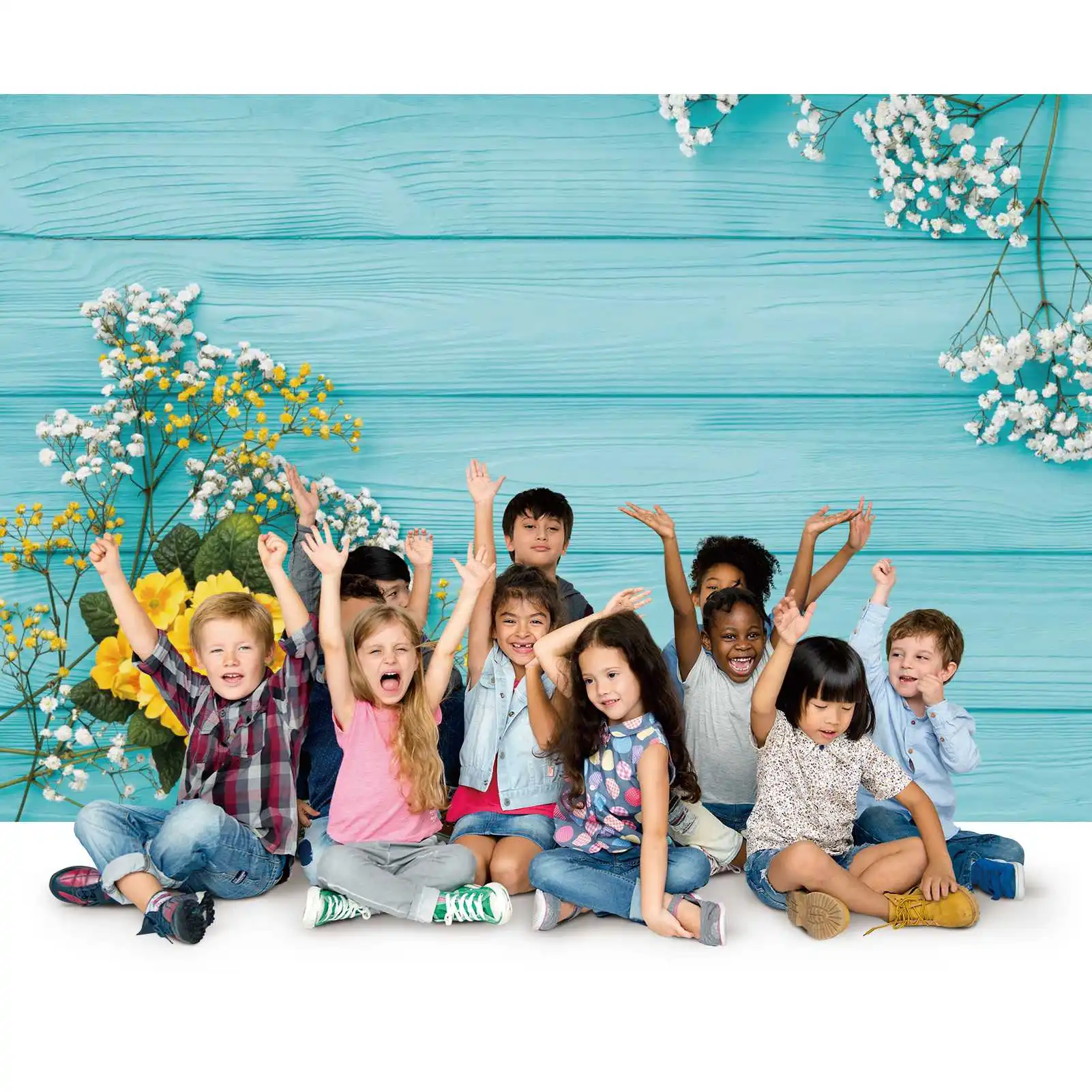 Bluey Placa De Madeira Flores Cenário De Fotografia, Festa Da Primavera Buquê Floral, Personalizado Crianças Photobooth, Foto De Fundo Props