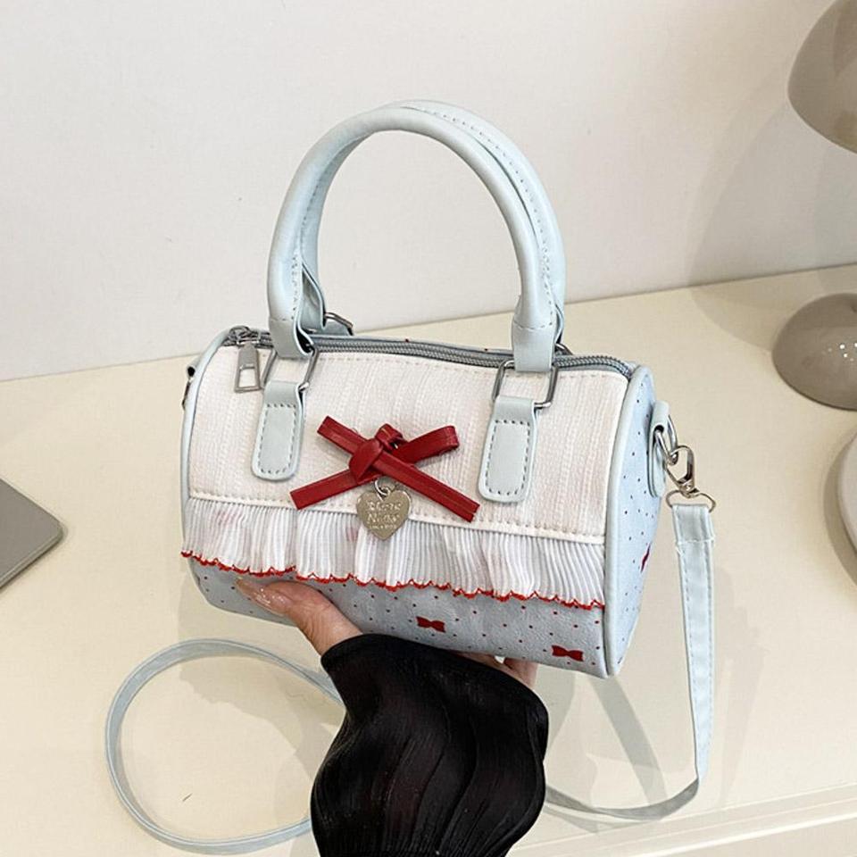  Bow Handbag Large Capacity Waterproof Single Shoulder Bag Adjustable Strap sweet cute Casual shopping Tote Bag 