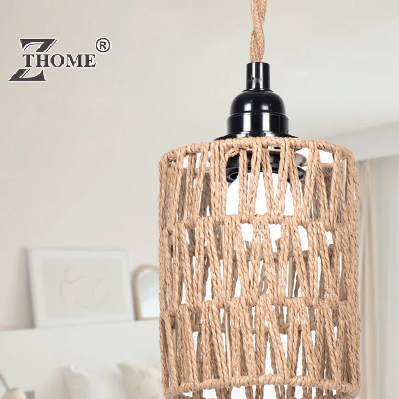 Bohemian Style Handwoven Home Decor Ceiling Lamp Woven Lampshade Rattan Lampshade Pendant Lamp Pendant Lamp Shade