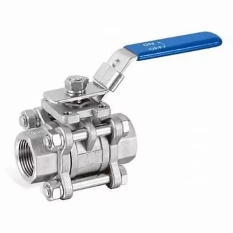 Manueller dreiteiliger Kugelhahn aus Edelstahl, hohe Qualität für Wasser, Gas, Öl, Säure bei hohen Temperaturen, OEM, anpassbar