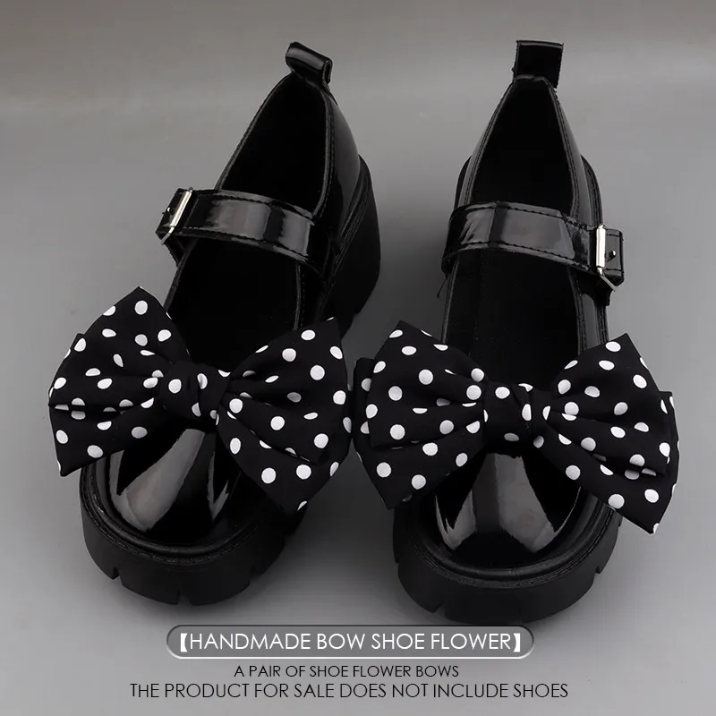 【 Versatile and Detachable 】 Original Anime CosplayJK Girl Dot Shoe Flower Bow Cute Shoe Clip Princess Shoe Buckle Accessories