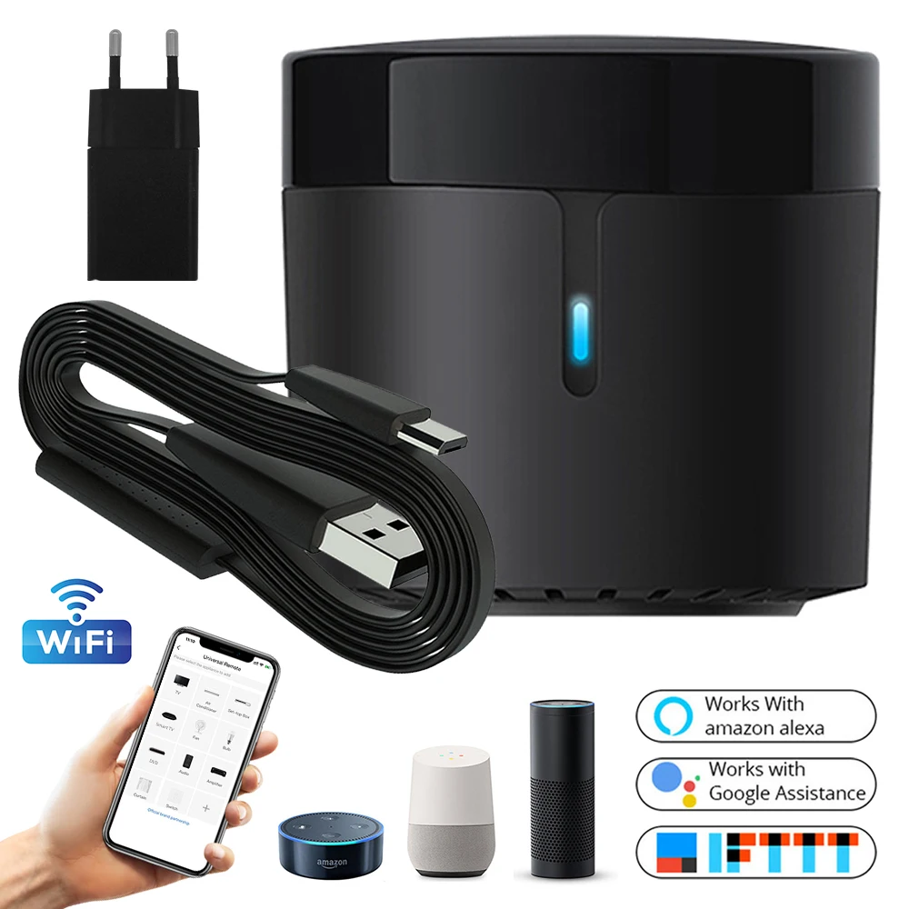 บรอดลิงค์ RM4 มินิ รีโมทคอนโทรลอเนกประสงค์แบบอินฟราเรด ควบคุมผ่านสมาร์ทไวไฟ พร้อมเซ็นเซอร์ HTS2 ใช้งานร่วมกับ Alexa และ Google Home