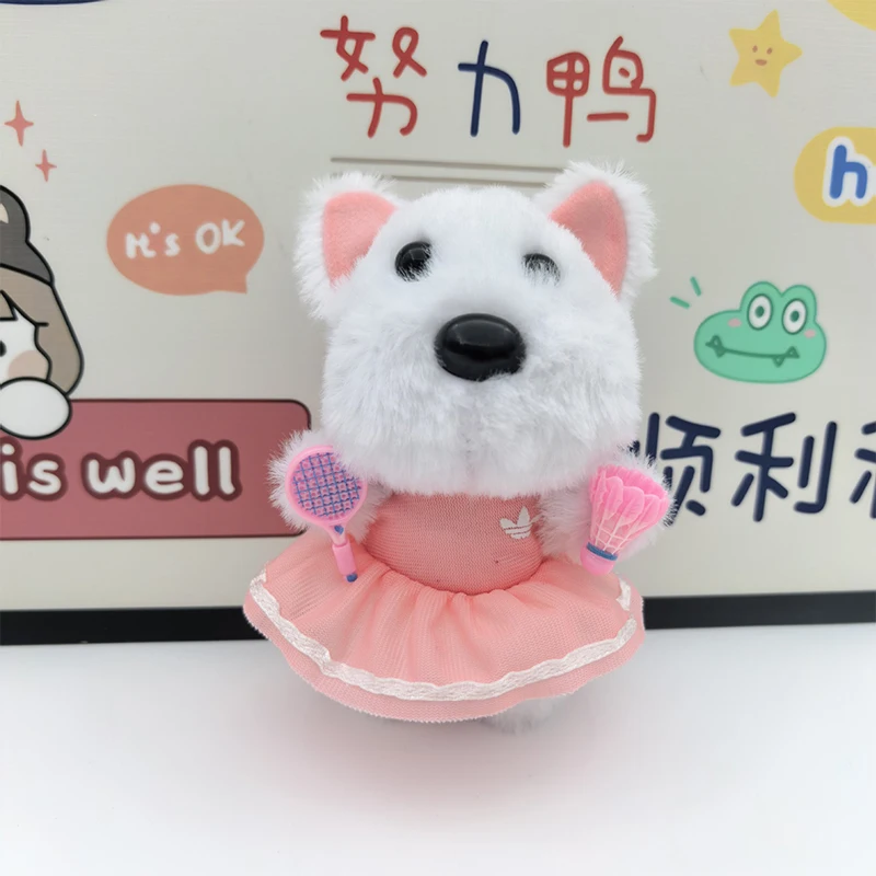 1Pc リトルウエストハイランド犬ぬいぐるみ漫画キーホルダーペンダント