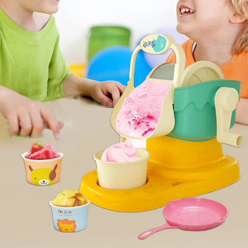 Toy Ice Cream Set Fun Ice Cream Maker Toy Kids Ice Cream Machine Set Parent-Child Interactive Edible Smoothie Machine Kitchen