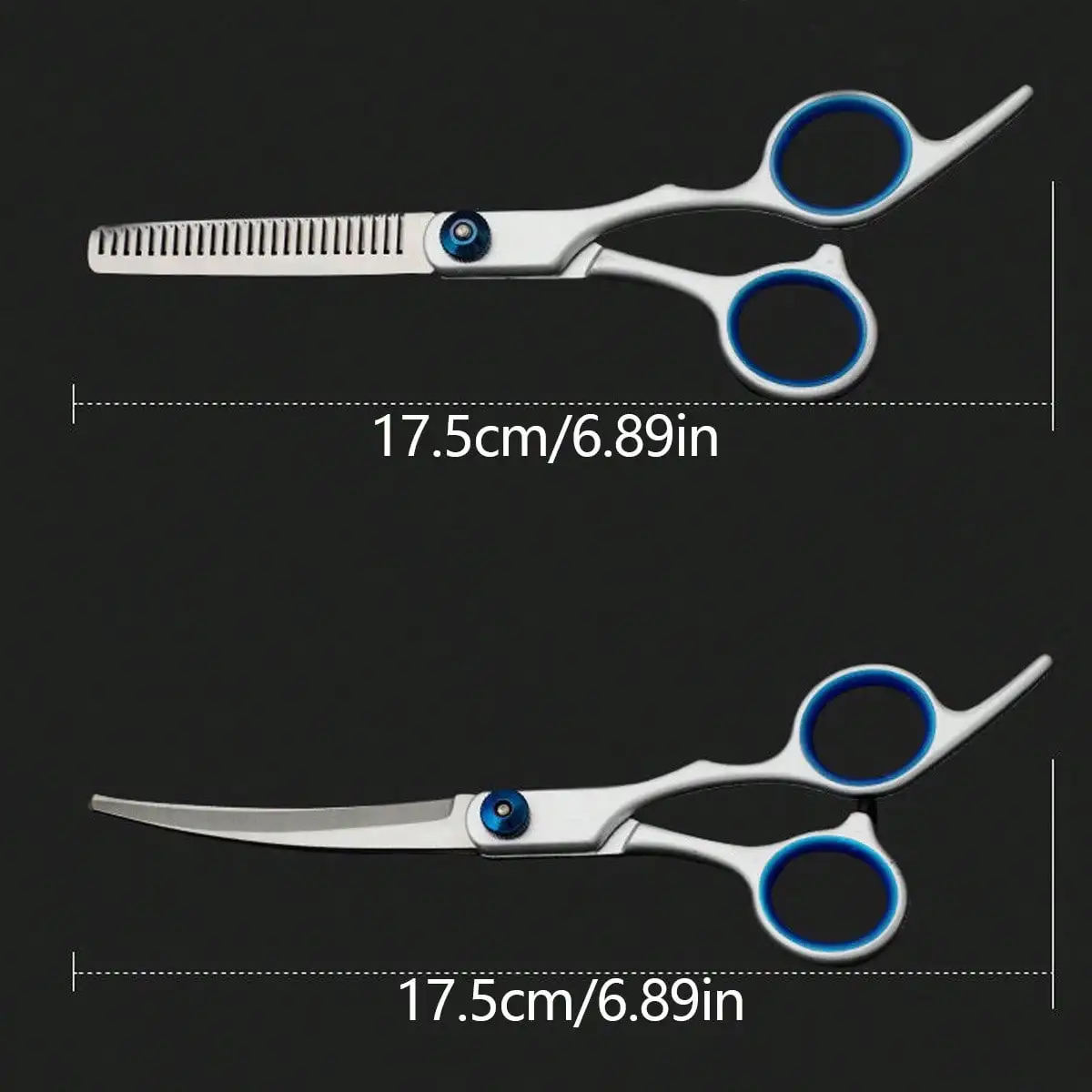 5 قطع/مجموعة مقص احترافي للعناية بالحيوانات الأليفة (الفولاذ المقاوم للصدأ): مشط، طرف مسطح، مقصات أظافر، قص الشعر