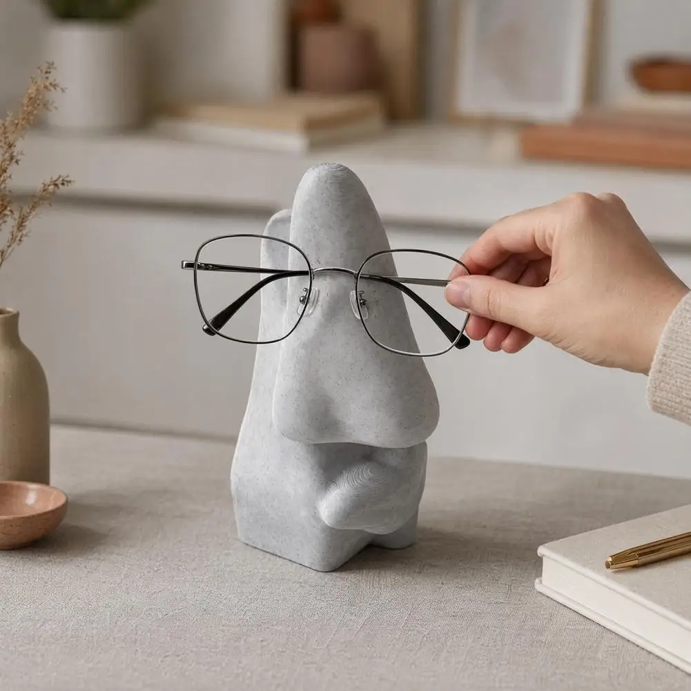 Eyeglass Stand 3d Printed Nose Shaped Glasses Holder Stand Abstract Face Sunglasses Display Rack Eyewear Organizer for Desk