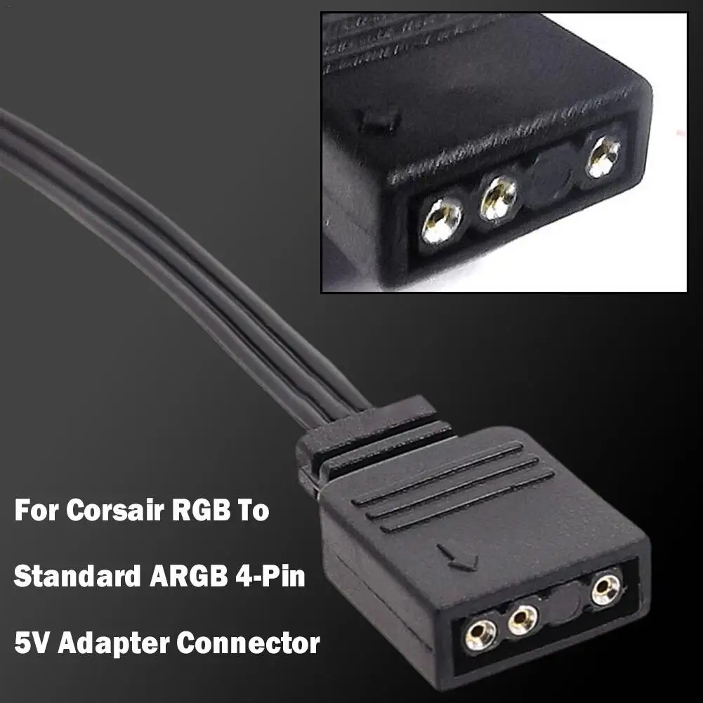 Línea adaptadora de controlador de Barco Pirata QL LL120 ICUE Shengguang Sync ASUS HD ML Argb 4PIN, línea adaptadora de 25cm a Pin 5V3 ordinario