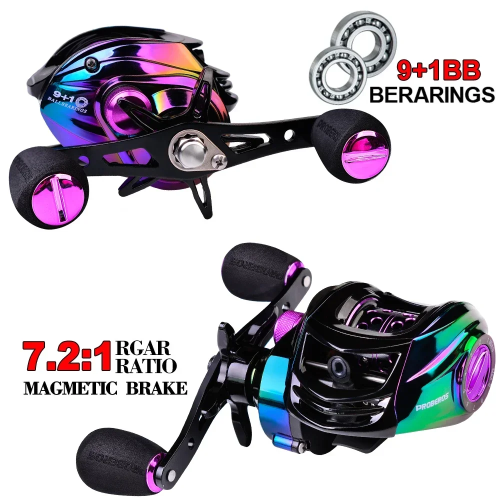 ZWICKE 1PCS 9+1BB Metal Spool Bait Casting Reel 10KG Max Drag Baitcasting Reel 7.2:1 High Speed Ultralight Colorful Fishing Reel