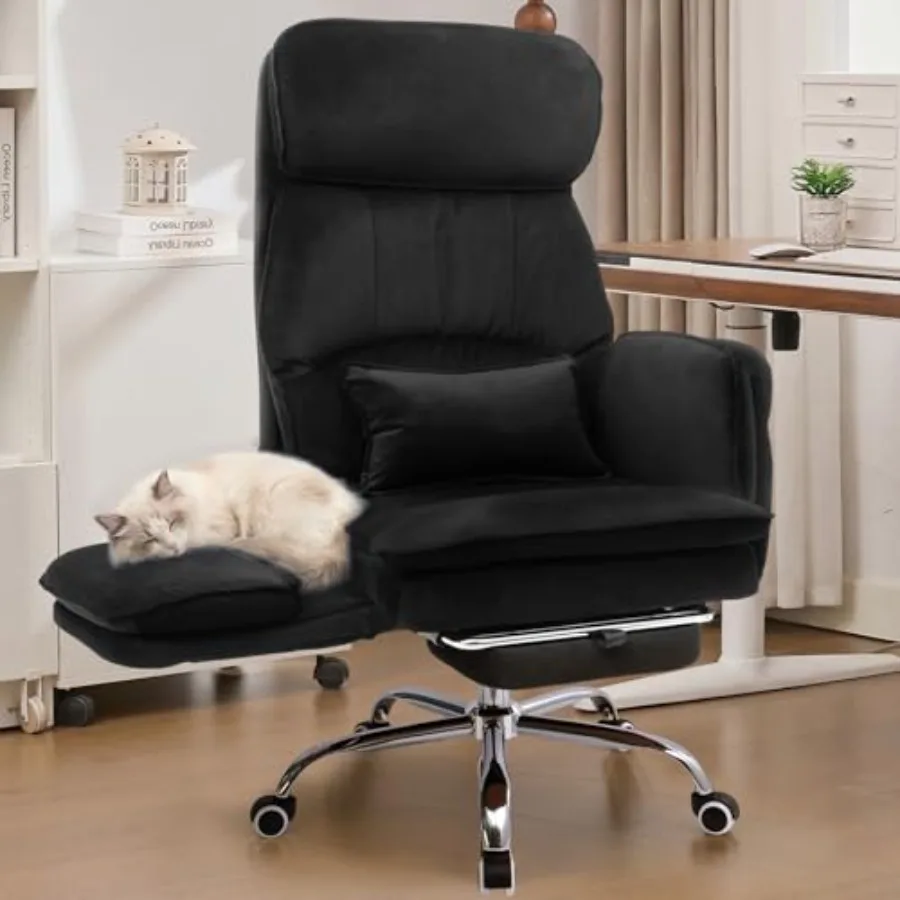 

Big and Tall Office Chair with Flip Armrests, Cross Legged Office Chair with Storage Pockets, Comfortable Reclining Computer Ch