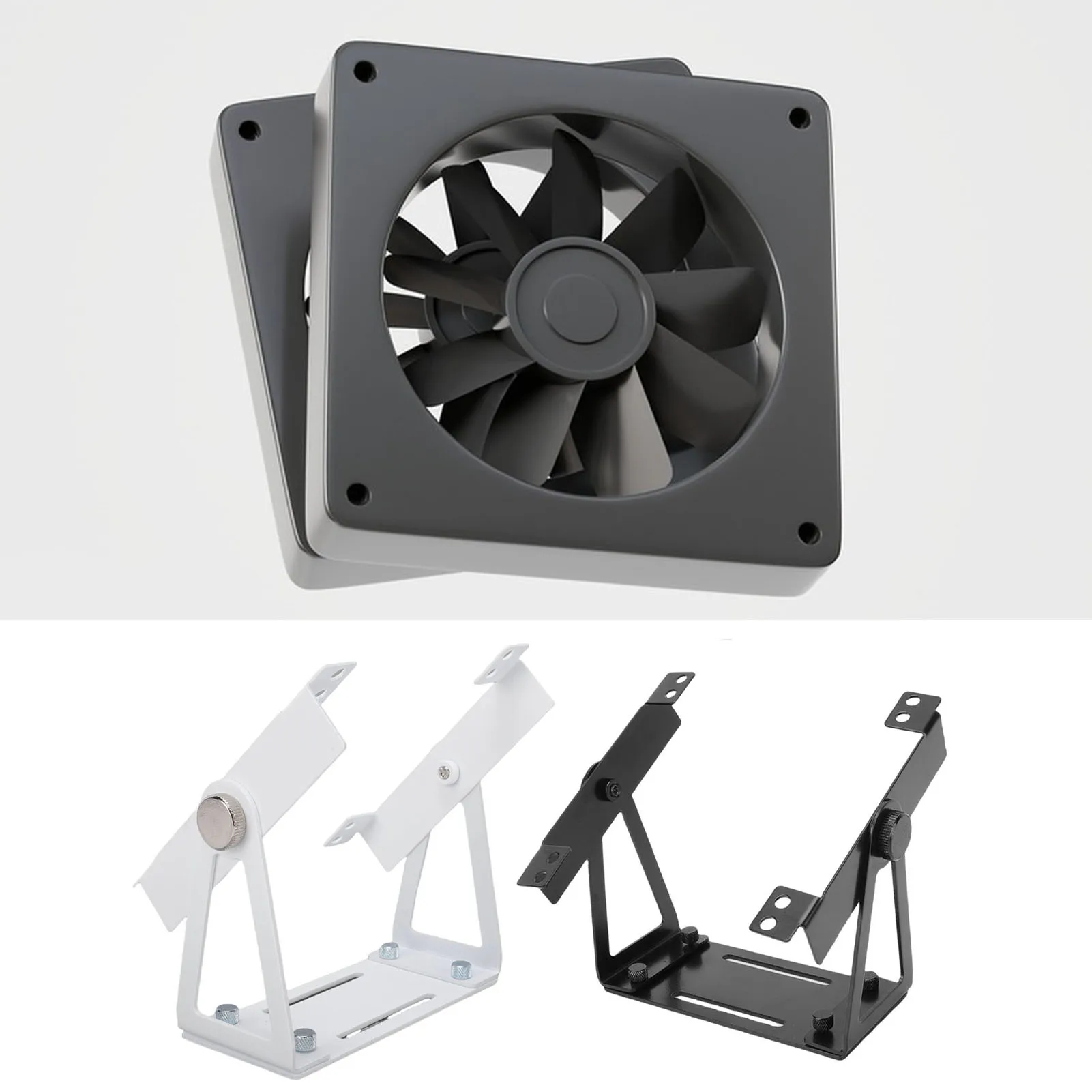 

360 Degree Pivoting PC Computer Fan Stand Mount Multi Purpose Fan Mount Desk Fan Stand Mount for 120mm 140mm PC Computer Fans