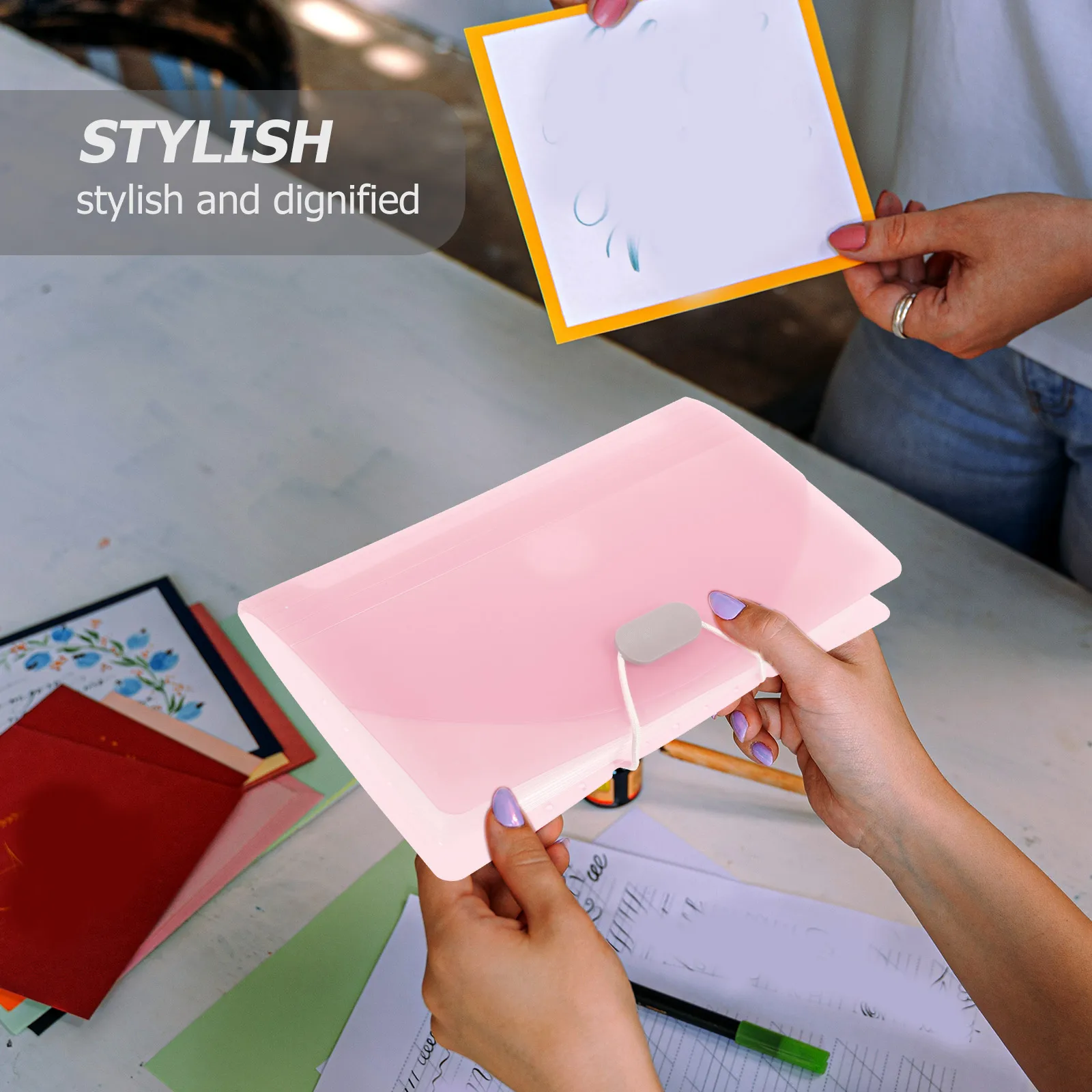 

1pc Document File Folder Large Capacity Expanding Organizer Multi Pocket Accordion File For Office School Home Storage Bag