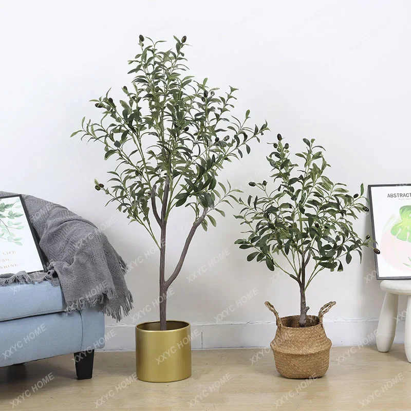 Artificial Plant Olive Tree Green Plant Indoor Window Sill Fake Trees Floor Fake Bonsai Decoration