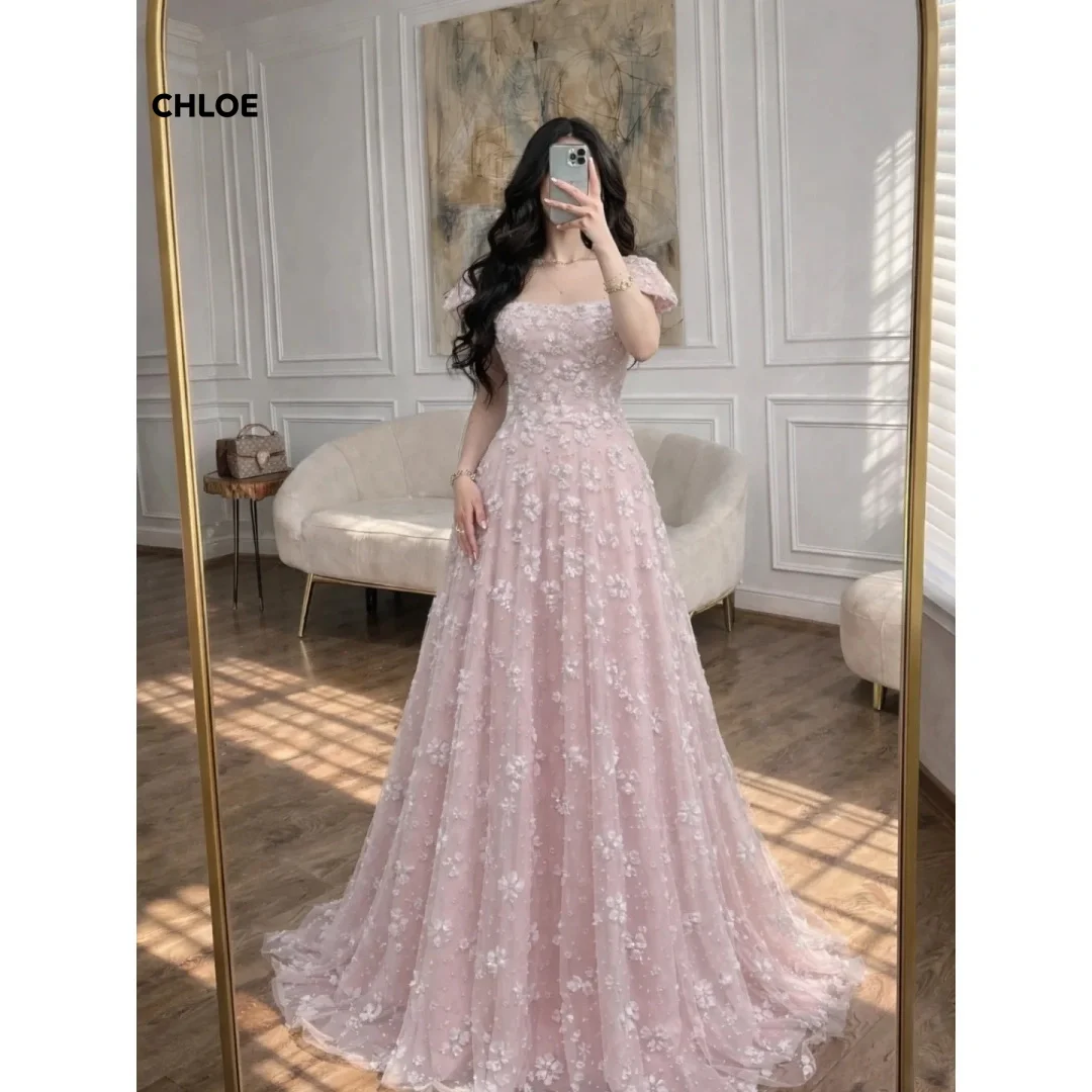 

Customized Formal and Evening Dresses for Special Occasions Chiffon Elegant Party Dresses for Women Luxury Short Sleeves Line A