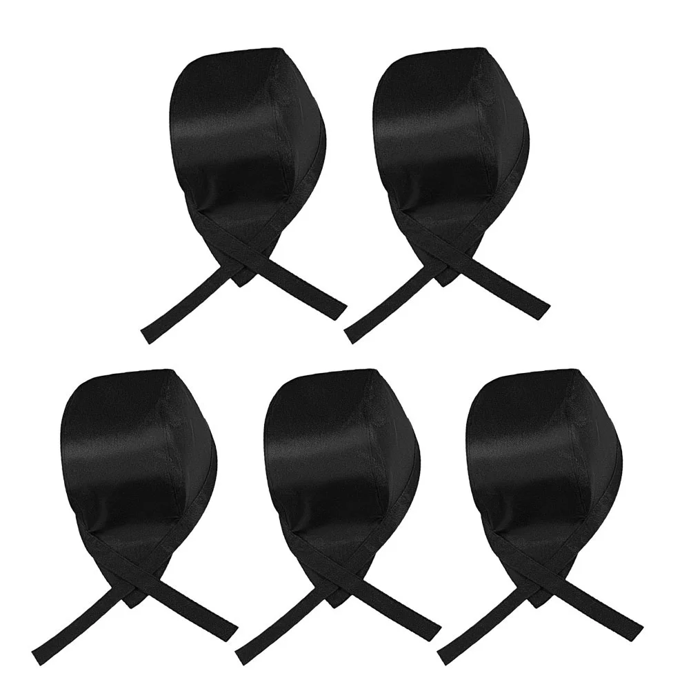 Unisex Cotton Chef Hat for Cooking, Chapéus profissionais, Cozinha de impressão, Uniforme de cozinha, Restaurante, Preto, 5 pcs