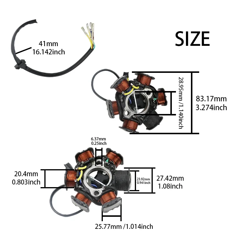 LESQUE Pit Dirt Bike Ignition System Parts 6-pole Magneto Coil For 50cc 70cc 90cc 110cc 125cc Quad ATV Buggy Off Road Motorcycle