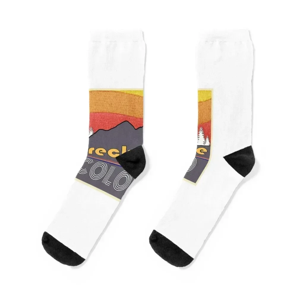 

Breckenridge Colorado, Vacation, Ski, Snow Board, Hiking, Sunset, Mountains Socks Stockings man golf Socks Male Women's