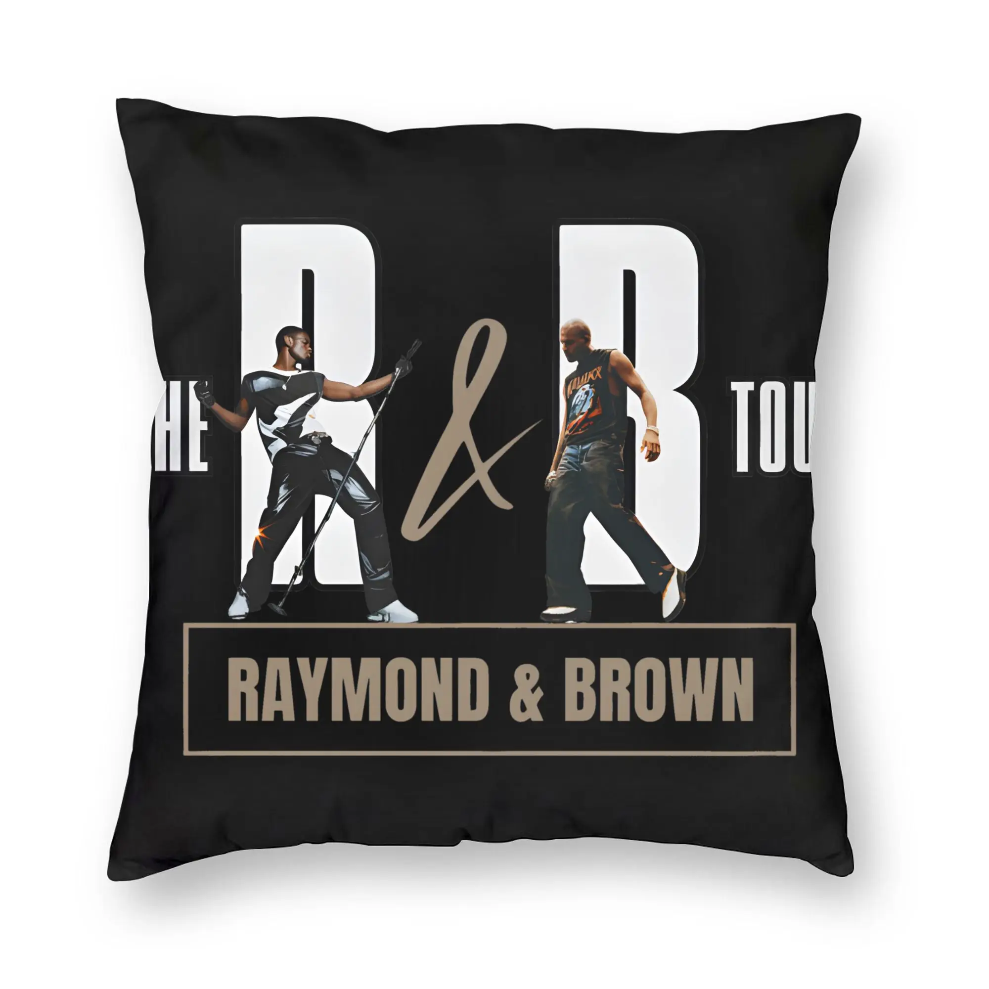 Chris Brown And Usher The Rb Tour Pillow Cover  Raymond And Brown Soft Cushion Cover Retro Trendy Pillow Case For Sofa Couch Bed