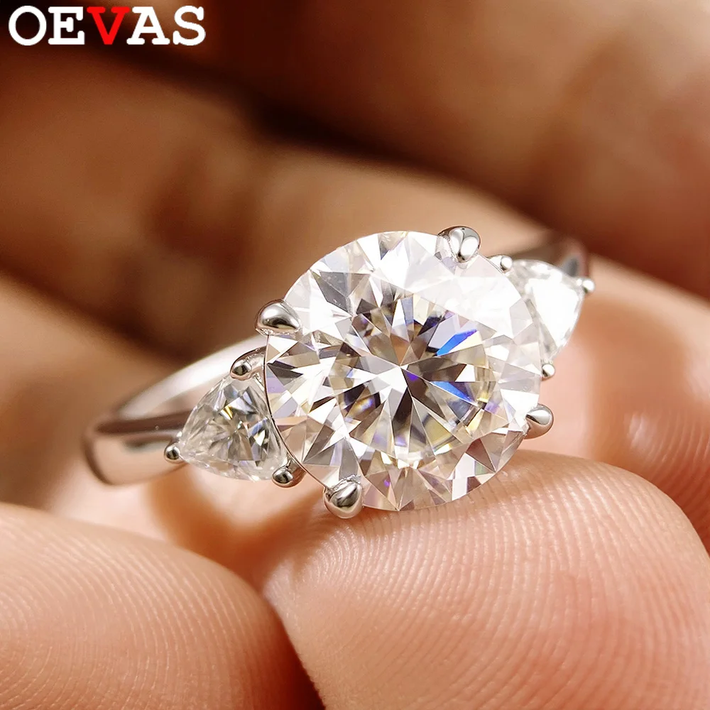 

OEVAS 100% 925 Sterling Silver 4cttw D Color Moissanite Rings For Women Diamond Engagement Wedding Band Fine Jewelry Gifts