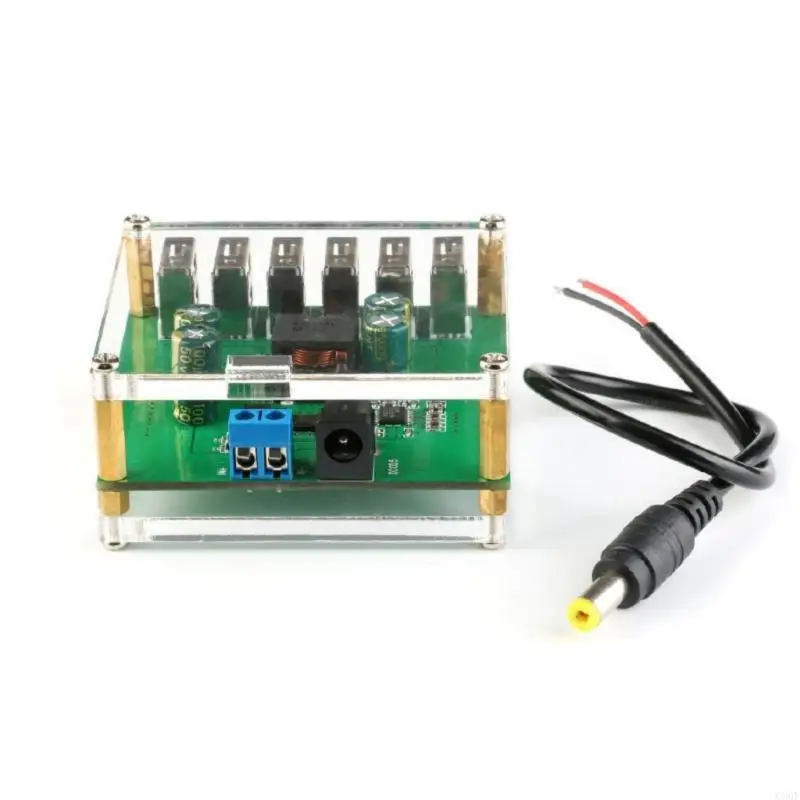 C90F DCBUCK แรงดันไฟฟ้าตัวแปลงโมดูล 6USB เอาท์พุทสำหรับโครงการอิเล็กทรอนิกส์