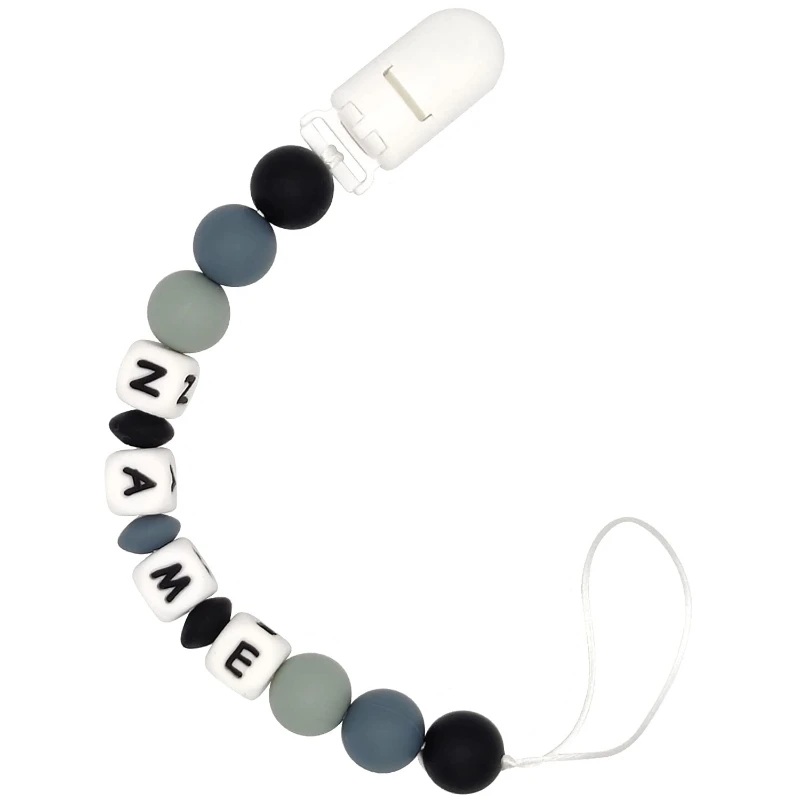

Baby Customization Personalized Name Pacifier Clips Nipple Dummy Holder Pacifiers Chains Infant Feeding Teething Chew Toys Gifts