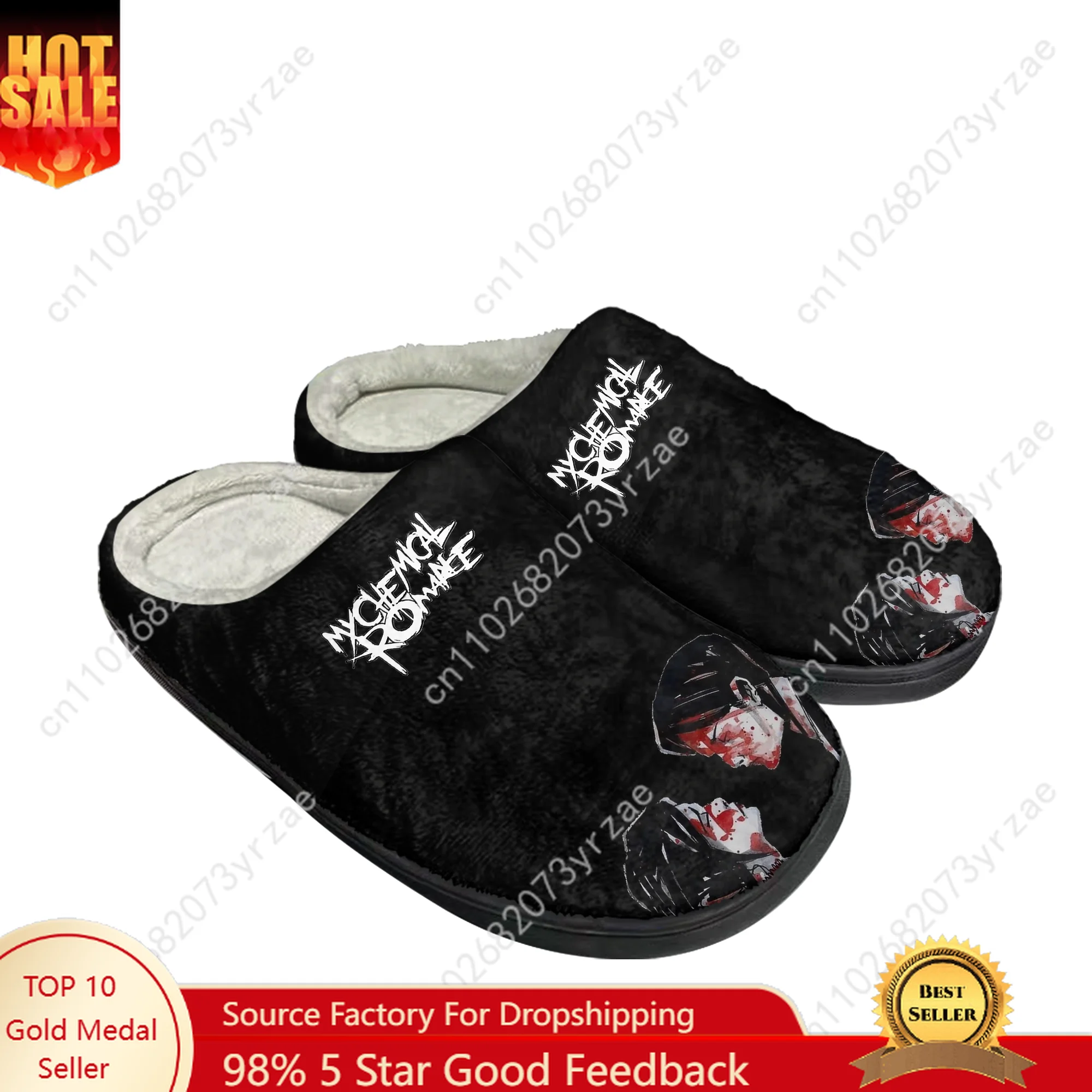 

My Chemical Romance Cotton Shoe Family Slippers Mens Womens Teenagers High Quality Plush Indoor Casual Warm Shoes Custom Slipper