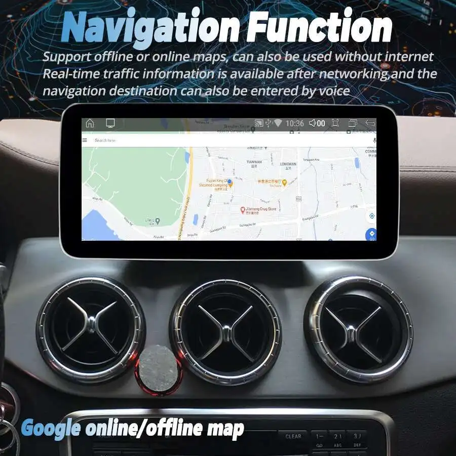 مشغل فيديو ستيريو لمرسيدس بنز الفئة W176 GLA X156 CLA C117 2013-2018 GPS 2.8GHZ CPU أندرويد 14 Carplay راديو السيارة التلقائي