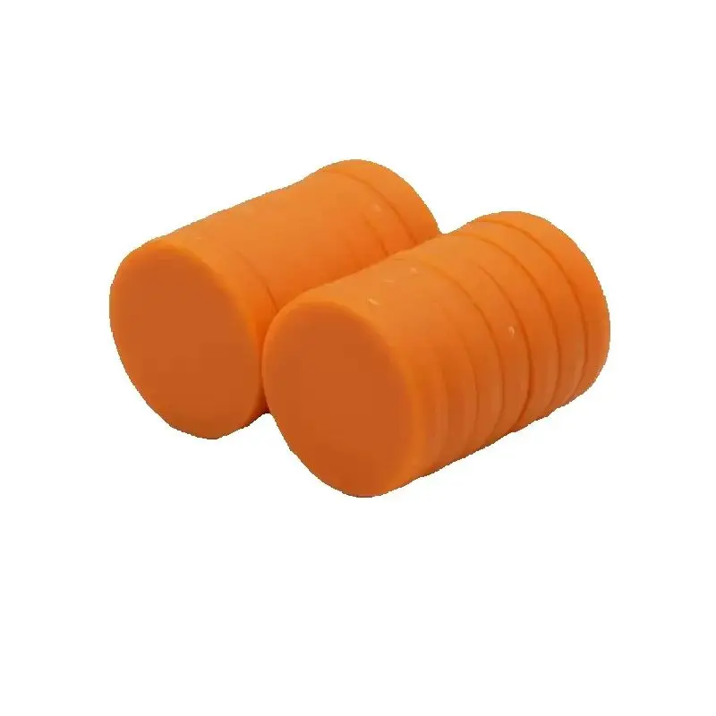 8/16PCS Rubber Plastic Orange Round Coated Magnet, Rubberized magnetic buckle, 20×4 mm Office, Home