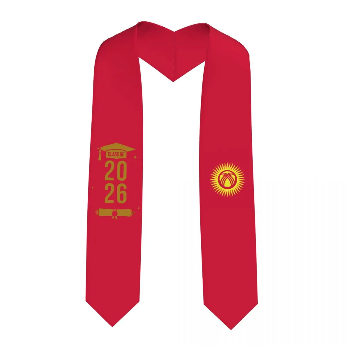 

Class Of 2026 Kyrgyzstan Flag Graduation Stole Sash Scarf For International Students Proud 183CM Long