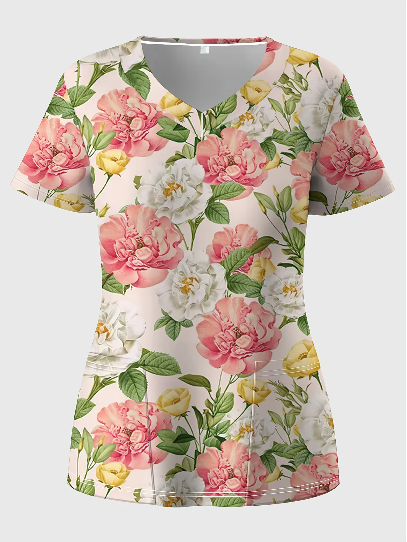 

Hospital Clinical Uniform Woman Dental Scrub Clinical Nursing Short Sleeve Shirt Nurse Work Uniform Top Pediatric Health Clothin