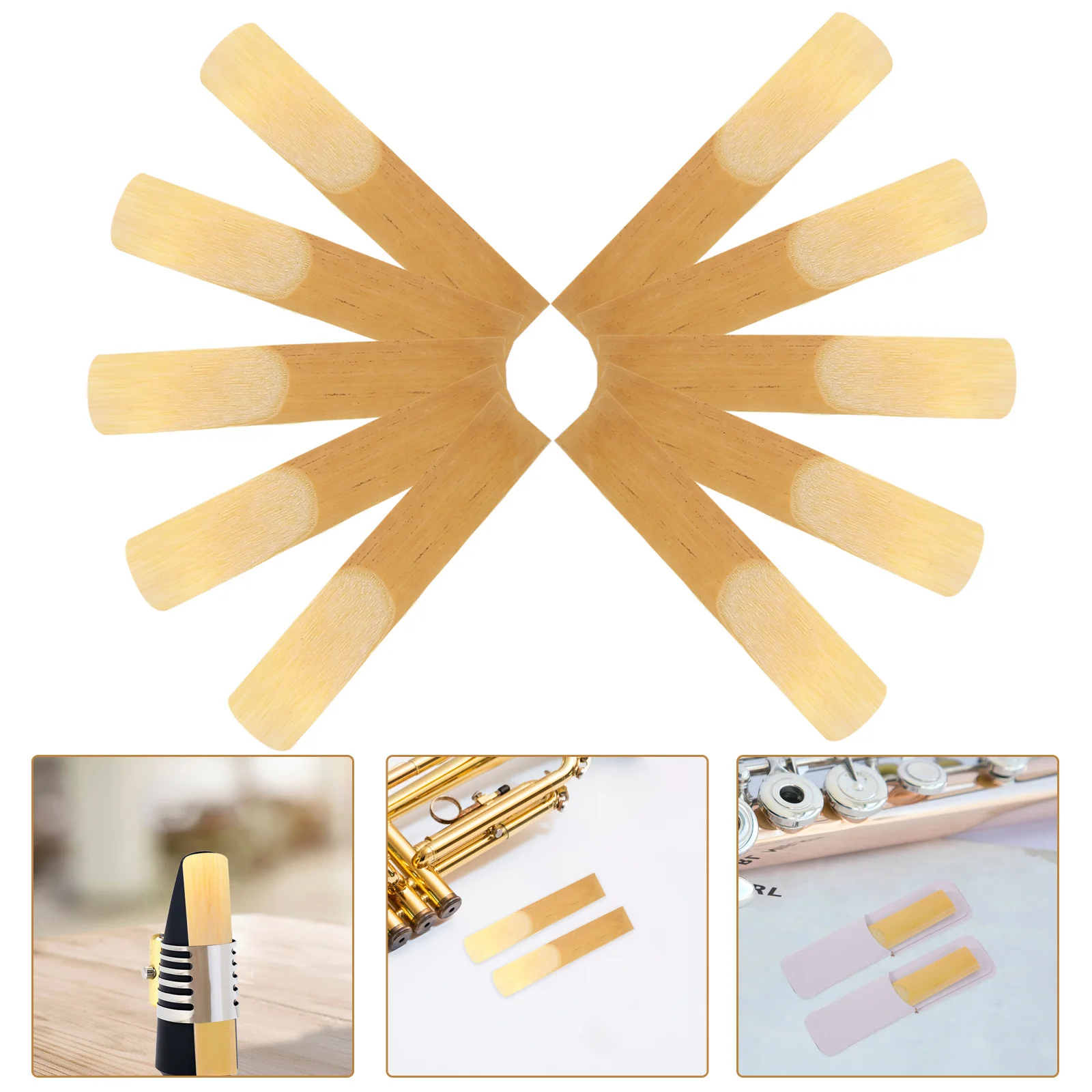 

10Pcs Clarinet Reeds Compact Size Convenient Carry Useful Reliable for Performance Replacement Beginner Clarinet Reeds