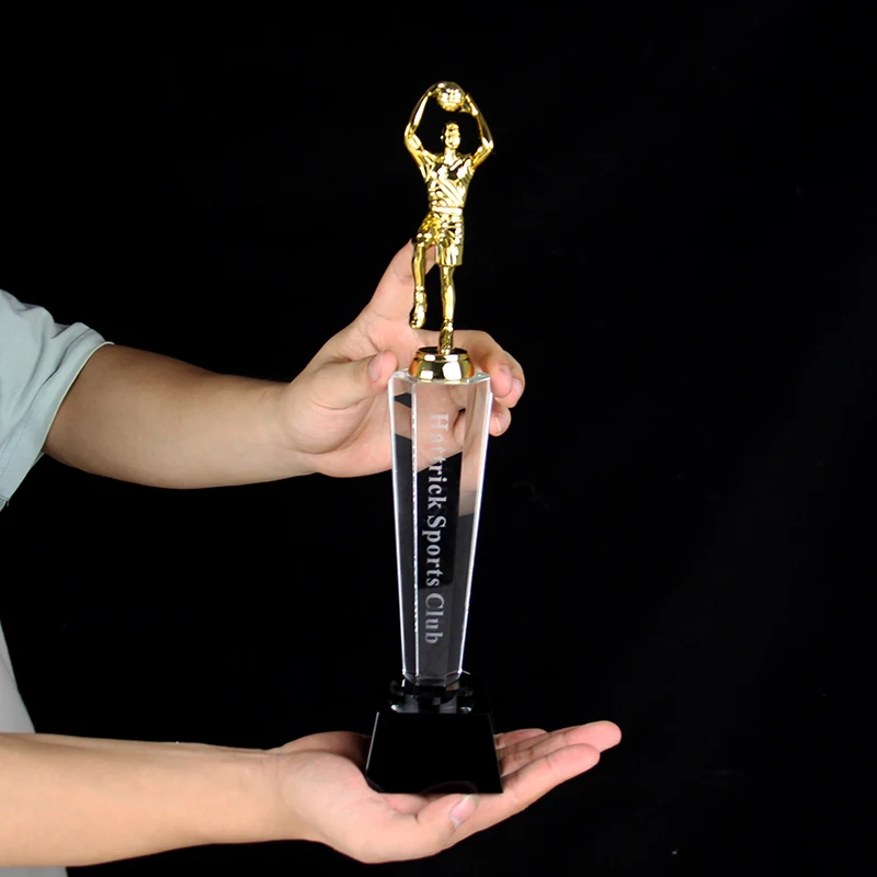 Basketball Game Winner's Prize High Quality Metal Statue Glass Trophy Slam Dunk Contest Award Cup Home Decoration