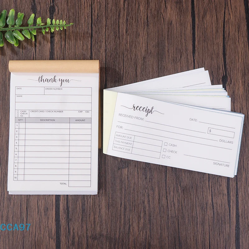 

1 Receipt Book Carbonless Paper Thank You Receipt Book - Sales Order Small Business Invoice Book - (50 Each White/Yellow)