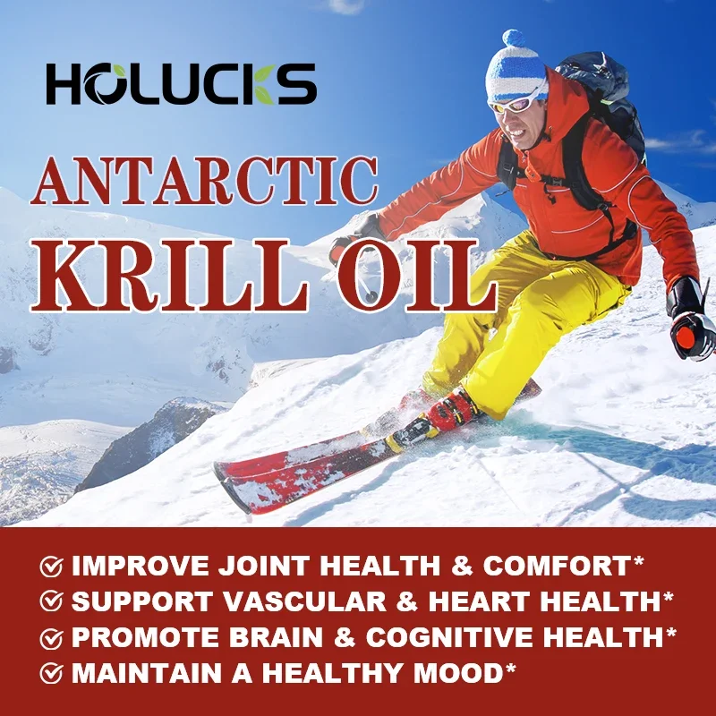 Antarctic Krill Oil Capsule 2000 mg with Astaxanthin Sustainable Dietary Supplement Omega 3 - Brain & Joint Health Capsules