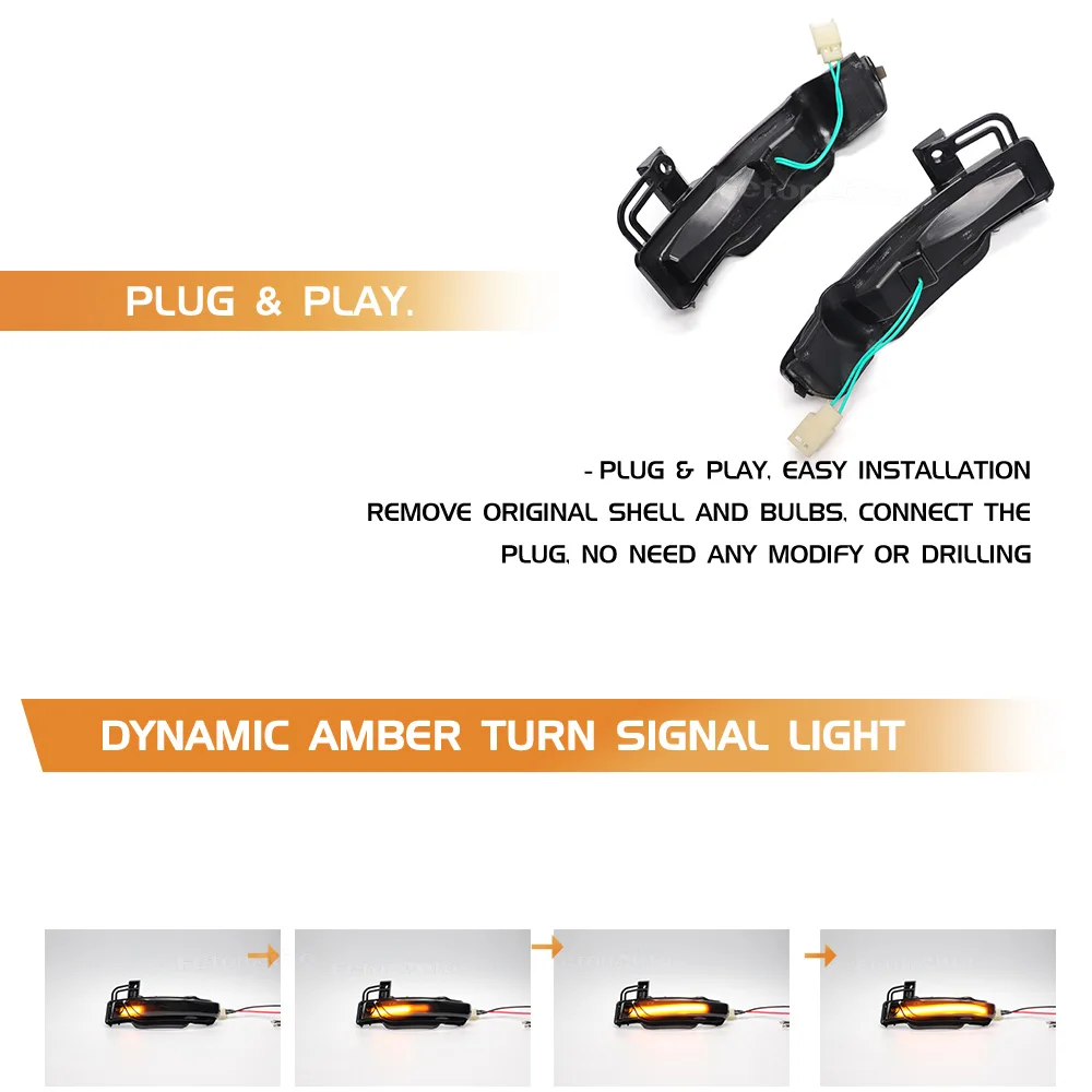 Dla Jeep Grand Cherokee WK2 2011-2018 2019 2020 Samochodowy dynamiczny kierunkowskaz LED Lusterko boczne Lusterko wsteczne Lampa migacza