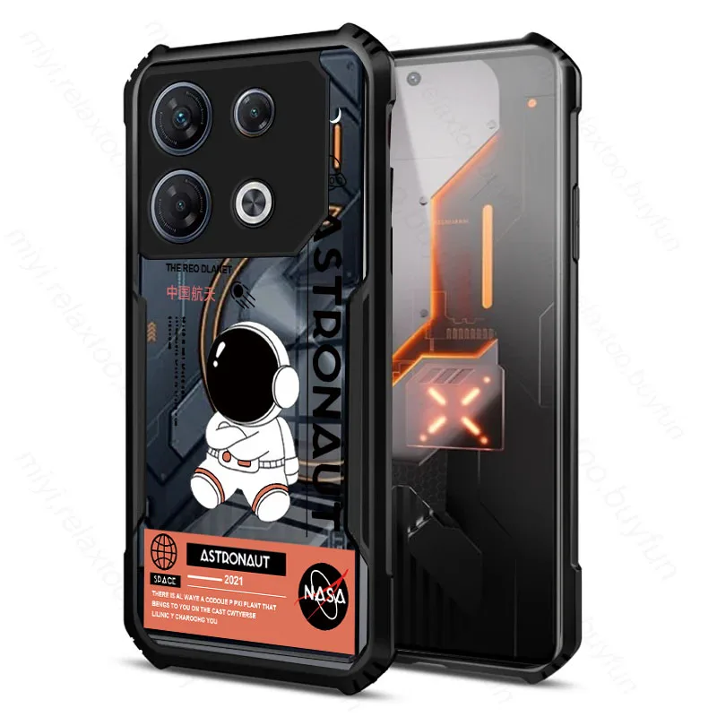 [Ready Stock]Transparent Phone Case Infinix GT20 Pro Infinix GT10 Pro Shock Fall Prevention Acrylic Case 2.Astronaut