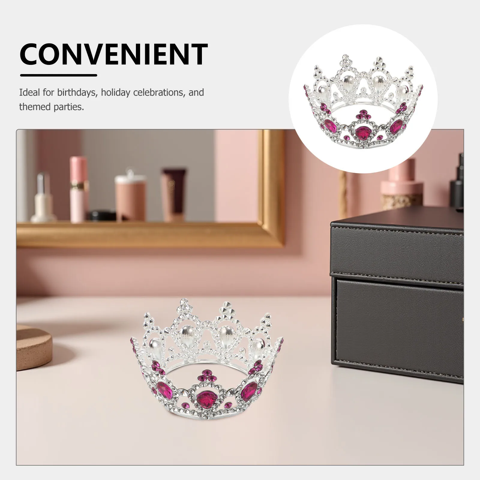مشط تاج صغير من حجر الراين للفتيات الصغيرات لحفلات أعياد الميلاد وحفلات الأميرة وإكسسوارات الرأس وغطاء الرأس على شكل تاج