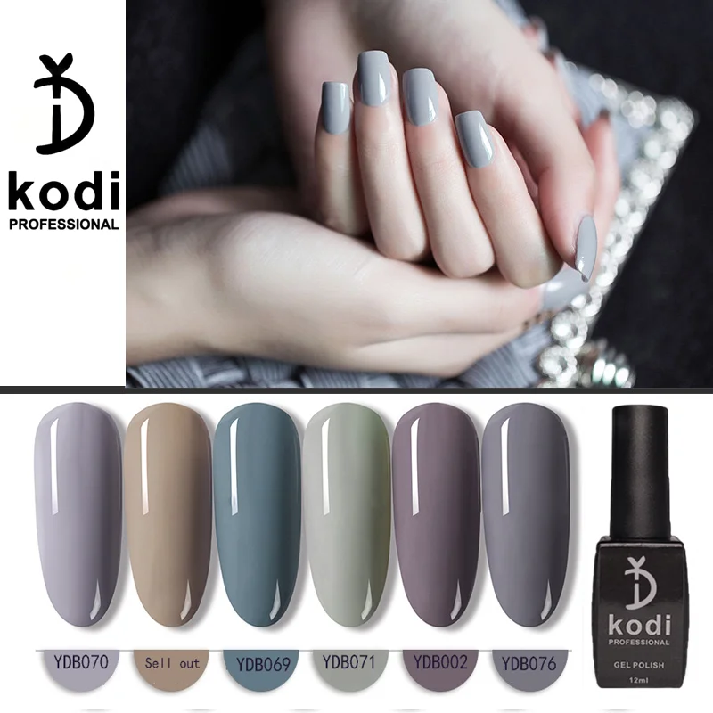 

YD KODI PROFESSIONAL Gray Series Nail Gel Polish 12ML Semi PermanentVarnish Base Top Coat UV LED Gel Varnish Soak Off Nail