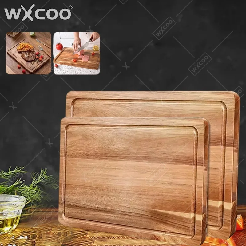 WXCOO Kitchen Wooden Cutting Board for Cooking Tools Solid Wood Thicken Durable Chopping Board Vegetable Fruit Kitchen