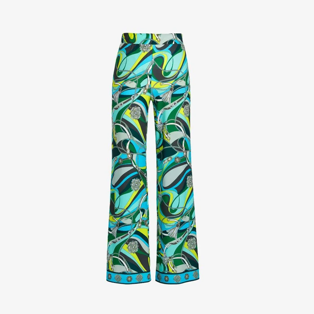 Women Plus Size Vacation Set Solid Lapel Sleeveless Ruched Vest Printed Straight-leg Pants Casual Summer Bohemia Beach Tops Sets