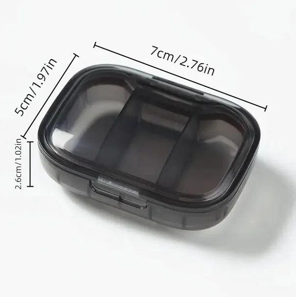 1A Tragbare Mini-Pillendose - Täglicher Medikamenten-Organizer, Medikamenten-Teiler für den Einsatz jederzeit und überall, Pillendose für Sonntagsreisen, staubdicht – Detail 7
