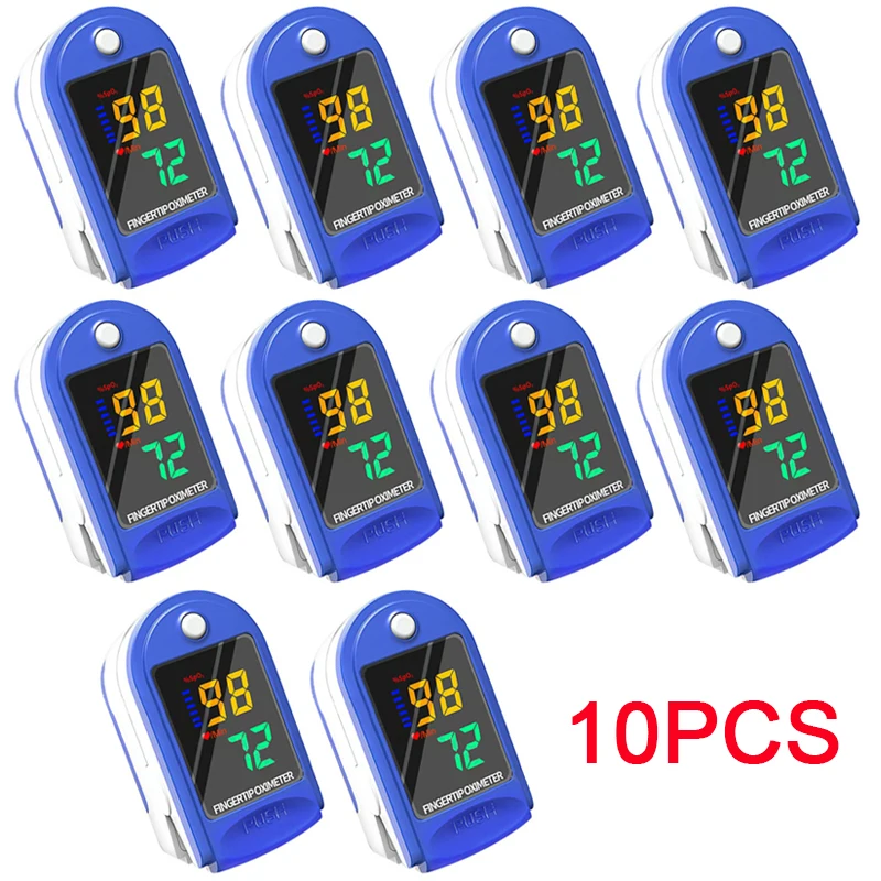 10PCS Finger Clip Oximeter Home Use Led Oximeter Home Use Meter Portable Visual Finger Clip Oximeter Saturation Mete