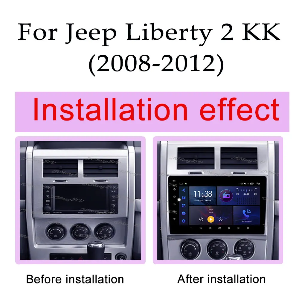 Carplay Android 16 for Jeep Liberty 2 KK 2008 - 2012 HD Screen Car Radio Video Audio Multimedia Player WIFI GPS Navi DSP Stereo
