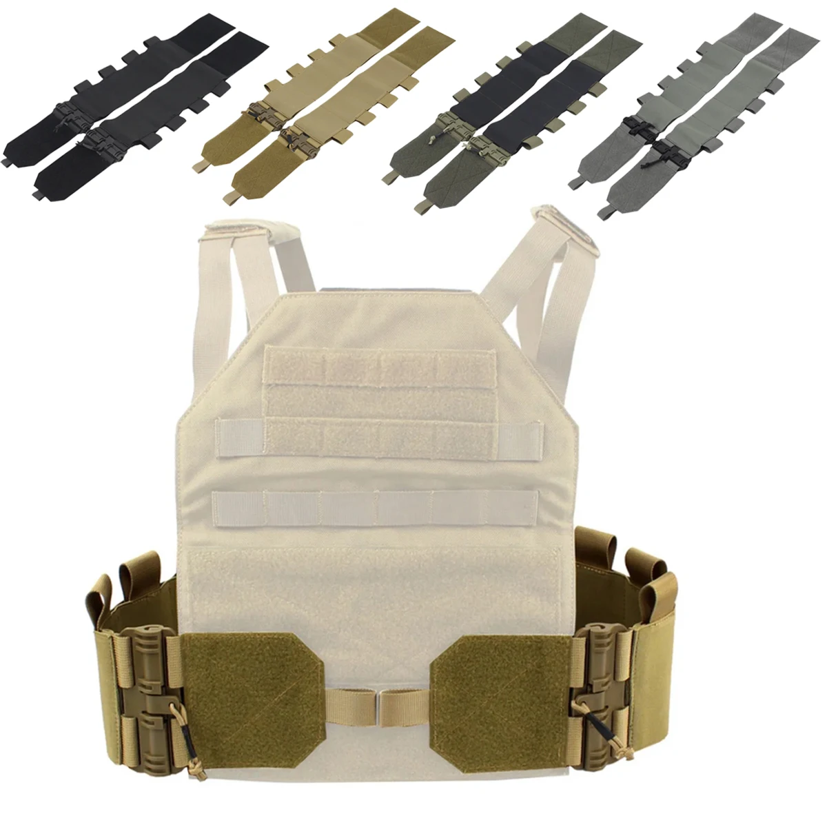 

Tactical Removal Vest Quick Release Buckle Set Hunting FCSK Universal Molle Elastic Cummerbund Waist Cover Vest Gear Accessories