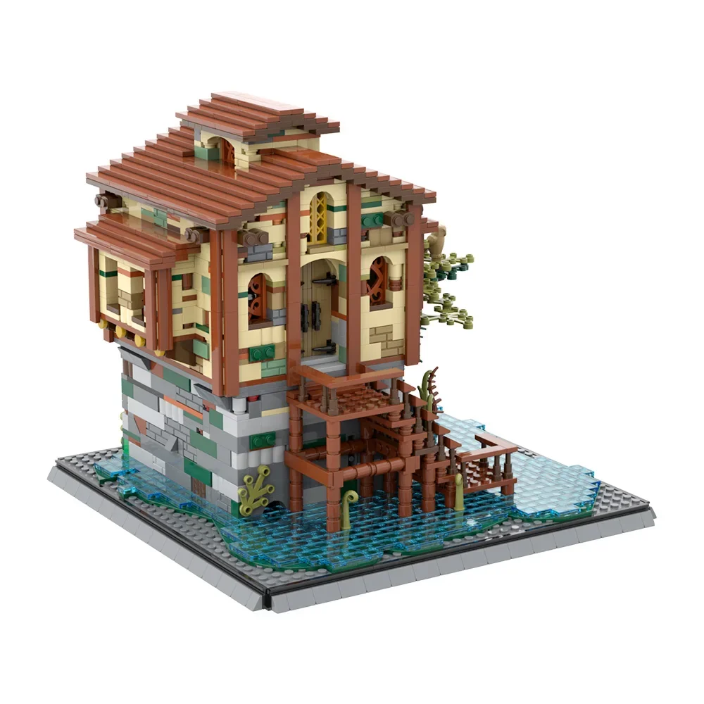MOC-29779 Swamp Hideout Building Blocks Model Swamp Hideout Safe House Modular Architecture Bricks Assembly Toy Kids DIY Gifts