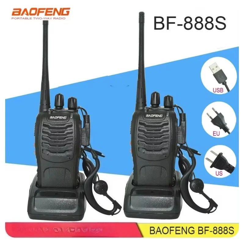 Baofeng BF‑888S Walkie‑Talkie 2Pcs Handheld Two‑Way Radio Dual‑Language for Civil Outdoor Communication